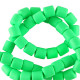 Polymer tube beads 6mm - Neon green